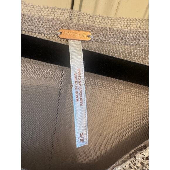 Free People Midnight Dreamer Shattered Glass Mini Dress V-Neck Sheer Back Sz M - Picture 8 of 14